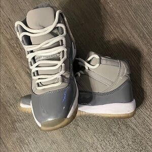 Jordan Kids Gray and White Sneakers